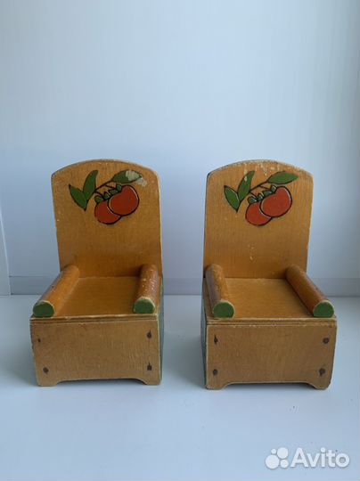 Кукольная мебель СССР Деревянные кресла