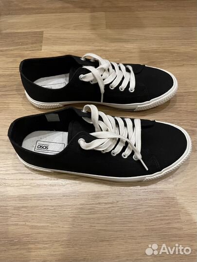 Кеды ASOS мужские, текстильные, черные, размер 42