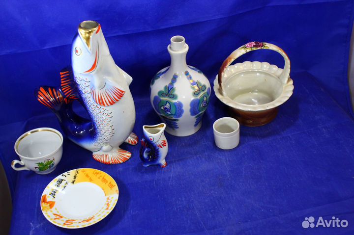Фарфоровая статуэтка рыбки сервиз чашка ваза