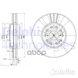 Диск торм. пер. вент.296х32 5 отв. BG2829 Delphi