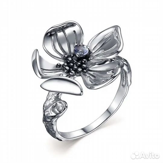 Серебряное кольцо с танзанитом