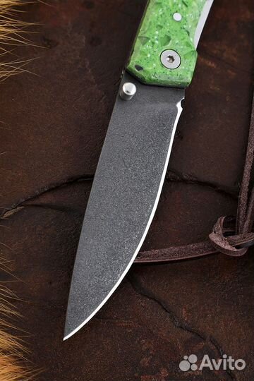 Нож Турист складной Х12мф акрил зеленый