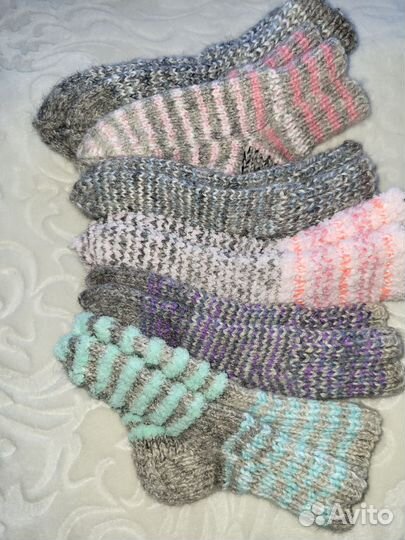 Носки шерстяные вязаные натуральная овечья шерсть