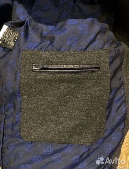 Мужской кожаный пуховик, бренд Baldinini