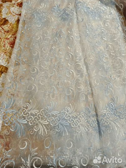 Тюль новый органза с вышивкой