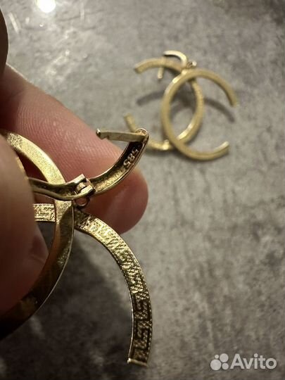 Золотые серьги шанель 585