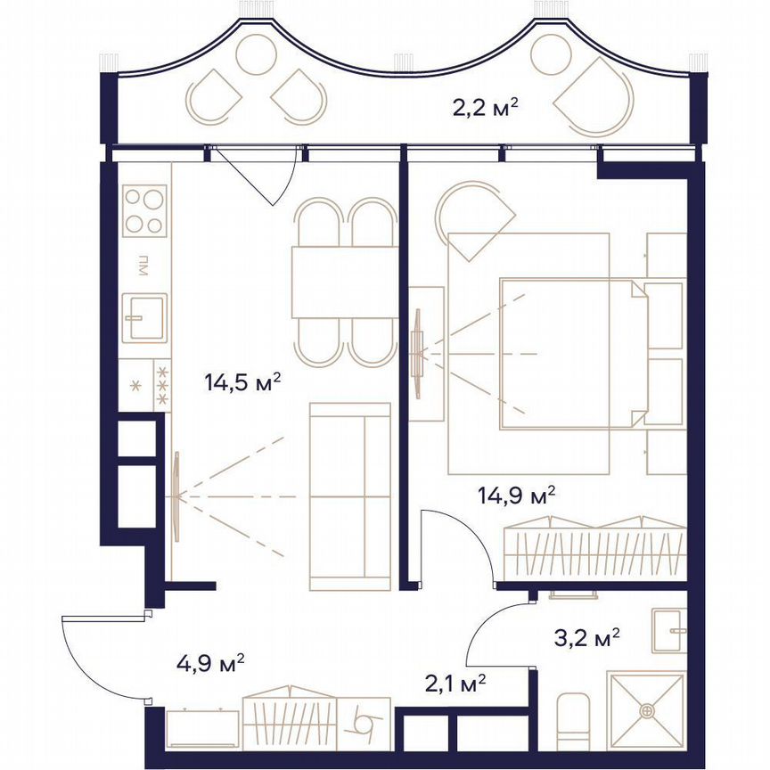 1-к. квартира, 41,8 м², 19/24 эт.