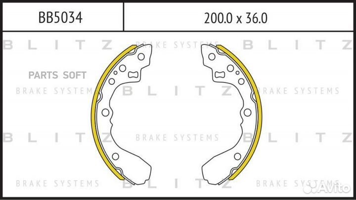 Blitz BB5034 Колодки тормозные барабанные