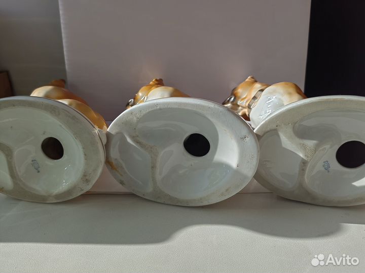 Фарфоровая статуэтка Собака Бульдог Боксер лфз