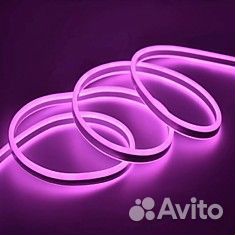 Неон мини LUX фиолетов рез 1см 2835 120 6х12мм 12В