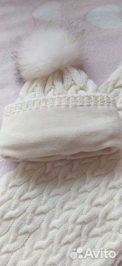 Новая шапка на флисе со снудом р52-58