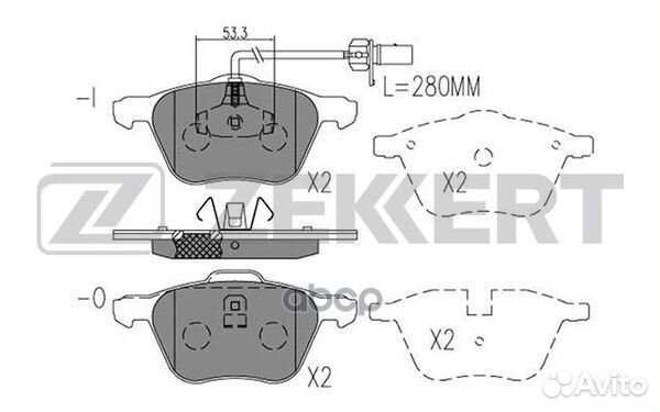 Колодки торм. диск. передн. с датчиком Ford Gal
