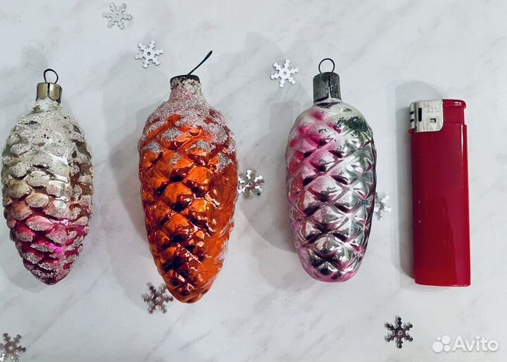 Елочные игрушки СССР и набор елочных игрушек СССР