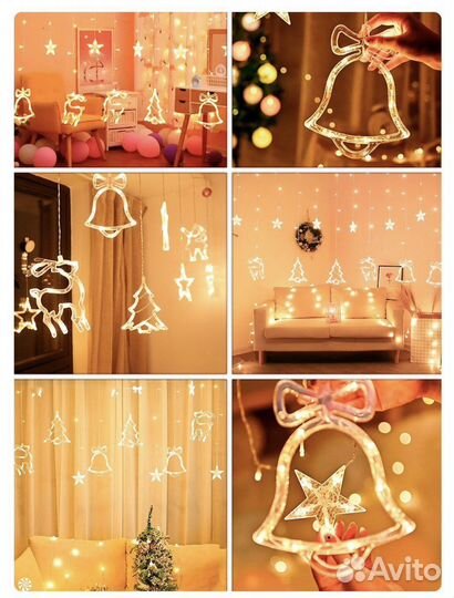 Гирлянда на окно олени