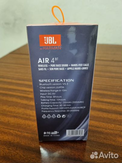 Беспроводные наушники JBL AIR 4