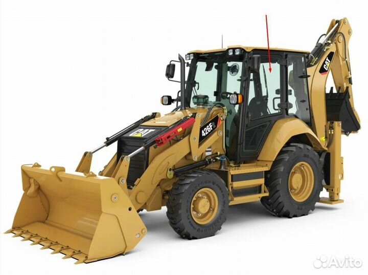 Стекло двери верхнее на погрузчика Caterpillar 426