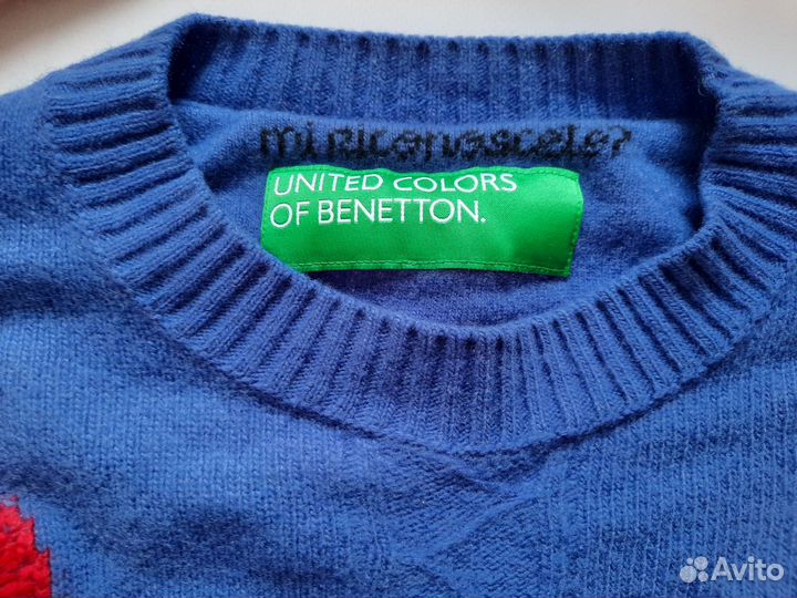 Женский свитер М из шерсти мериноса benetton