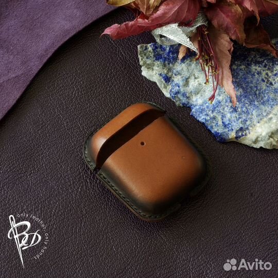 Кожаный чехол для Apple AirPods. Handmade