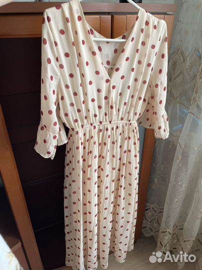 Платье -миди в горох