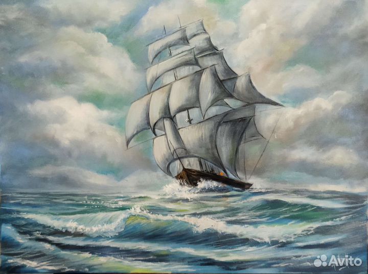 Парусник корабль морской пейзаж яхты Симферополь