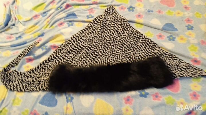 Косынка с натуральным мехом песца