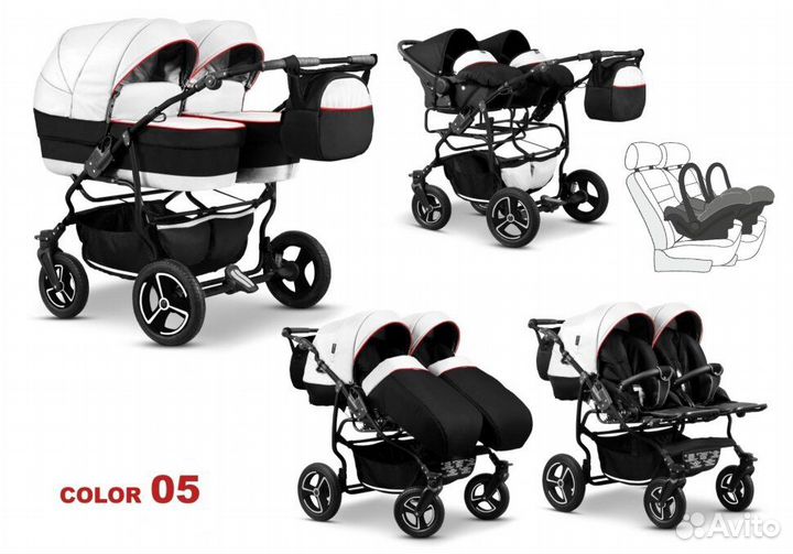 Коляска для двойни 2 в 1 Mikado, tween
