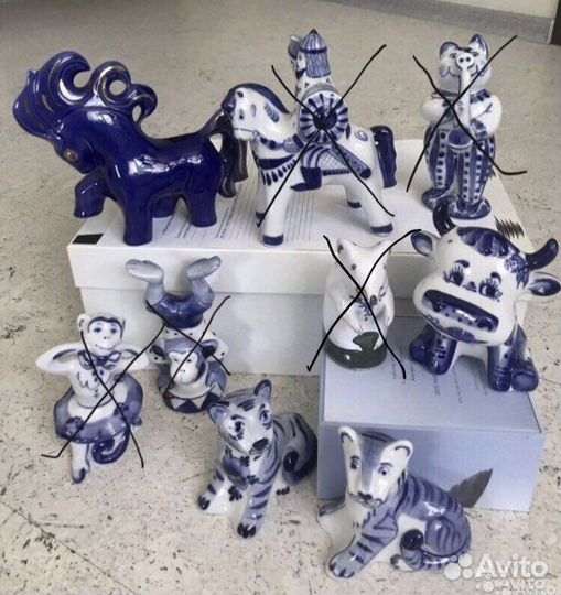 Гжель посуда фигурки и прочее