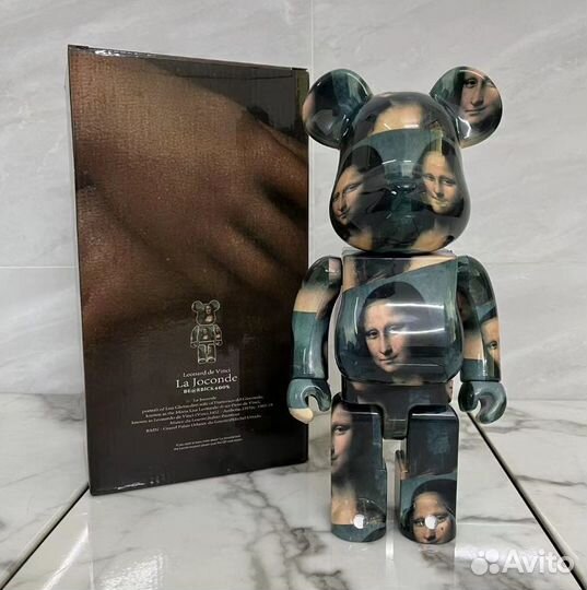 Мишка bearbrick 400 Мона Лиза La Joconde 28см