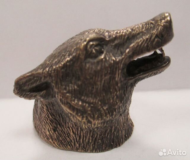 Колокольчик «Голова волка». Бронза
