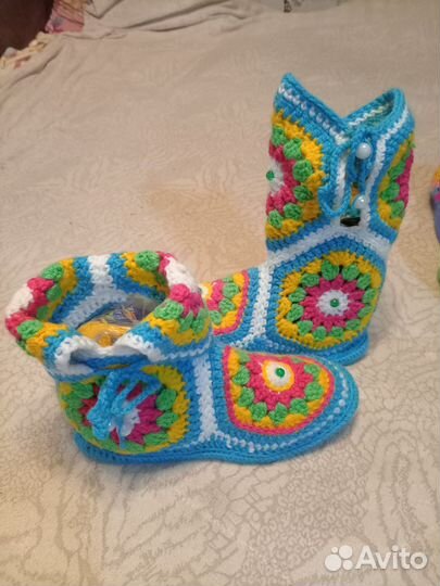 Тапочки вязаные детские