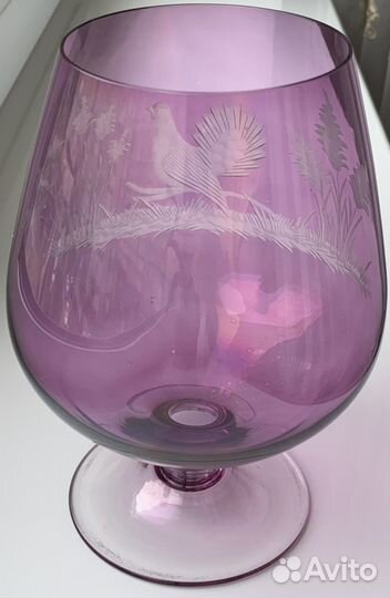 Фужер бокал из цветного стекла Крупный. Охота