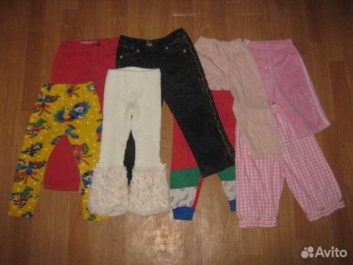 Брюки и штанишки (20 шт.) на девочку от 0 до 4 лет