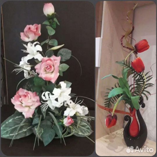 Композиция из искусственных цветов