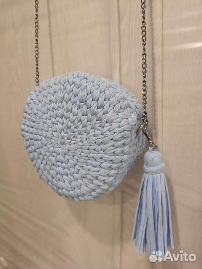 Вязаная сумка (трикотажная пряжа)