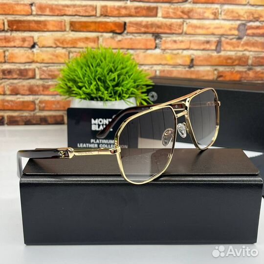 Солнцезащитные очки мужские montblanc:коричневый