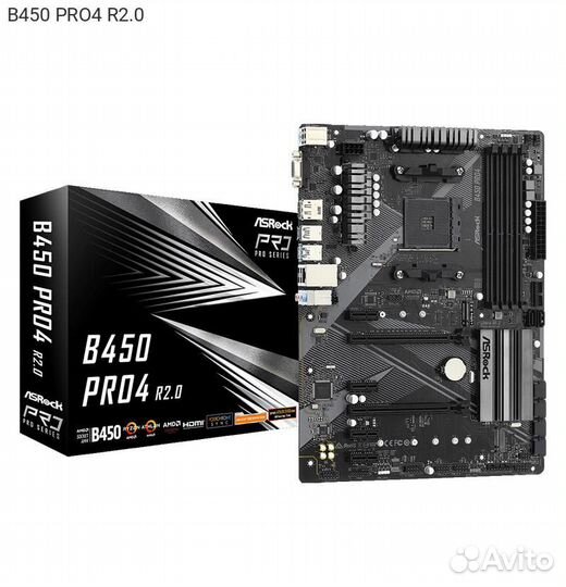 Материнская плата ASRock B450 PRO4 R2.0 ATX AMD AM