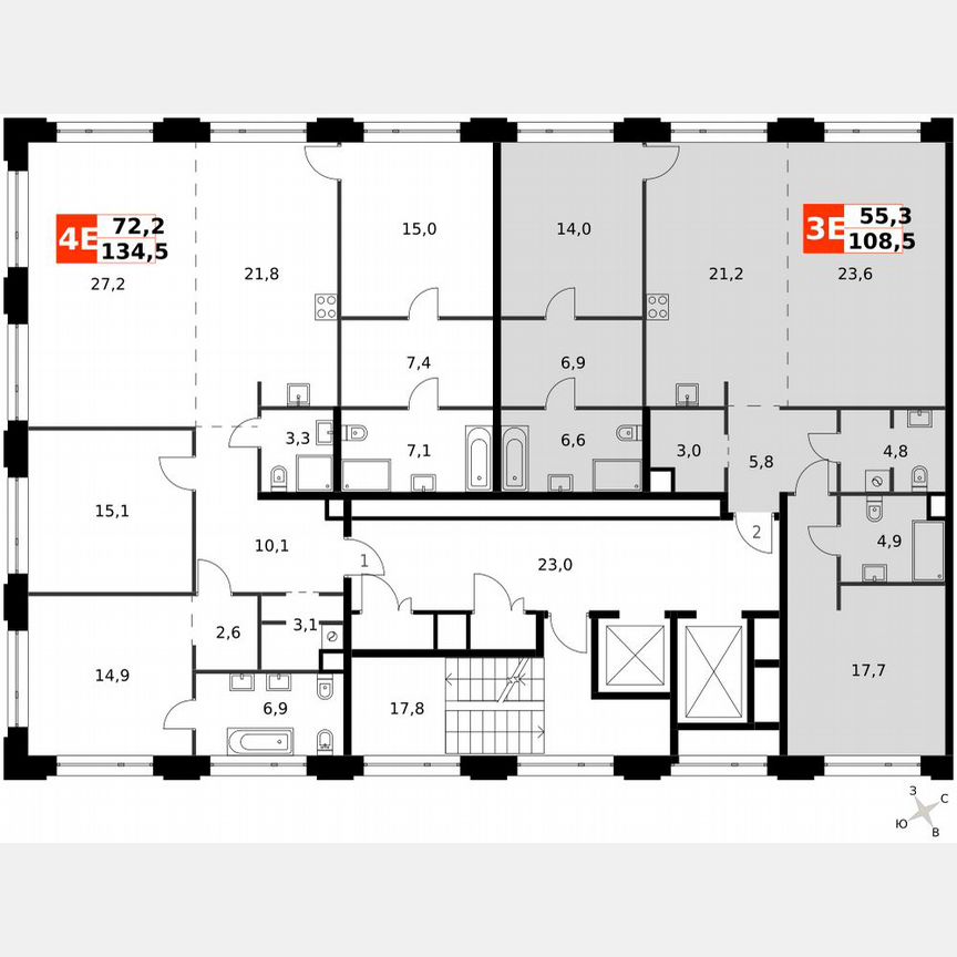 3-к. квартира, 111,7 м², 5/8 эт.