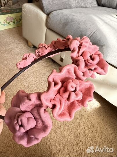 Ободок из нат кожи