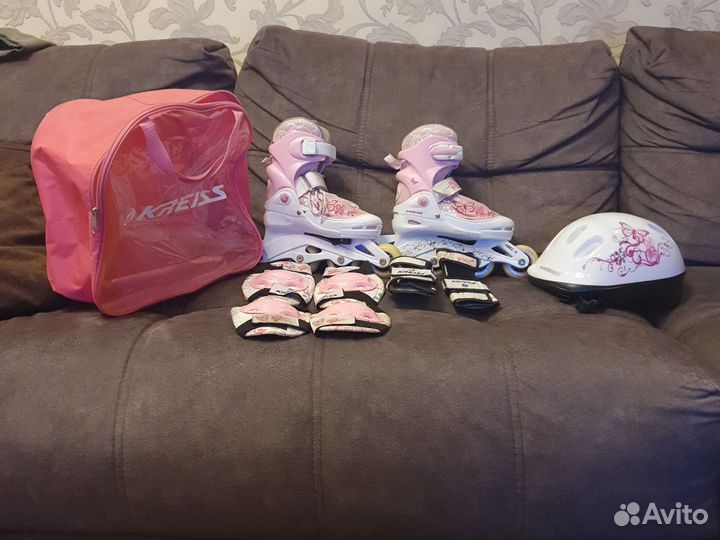 Детские раздвижные ролики 30-33 с защитой