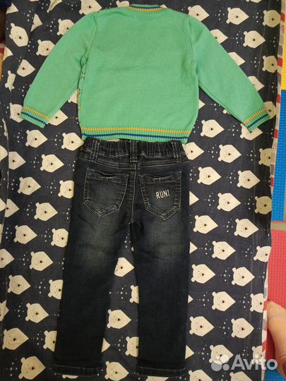 Кардиган и джинсы для мальчика 92-98 (2-3 г)
