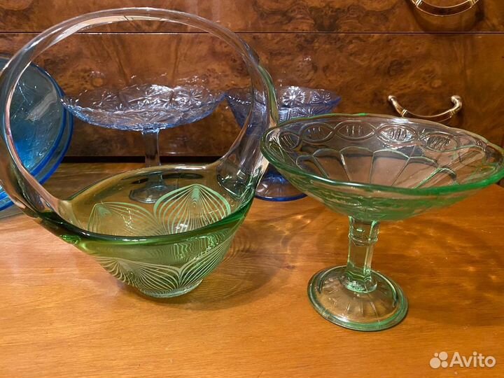 Вазы на ножке и салатники завода Неман