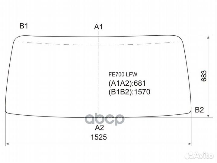 Стекло лобовое Mitsubishi Fuso Canter FE7 02-12