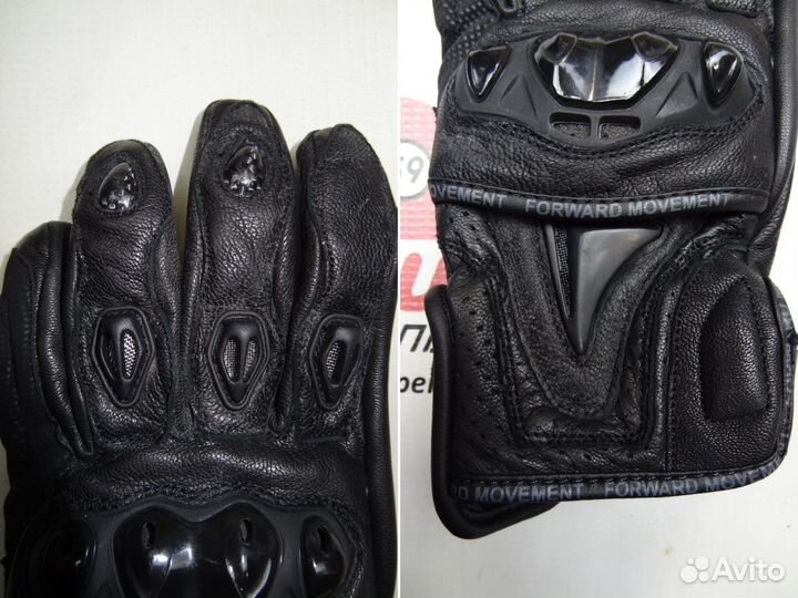 Мото перчатки кожаные