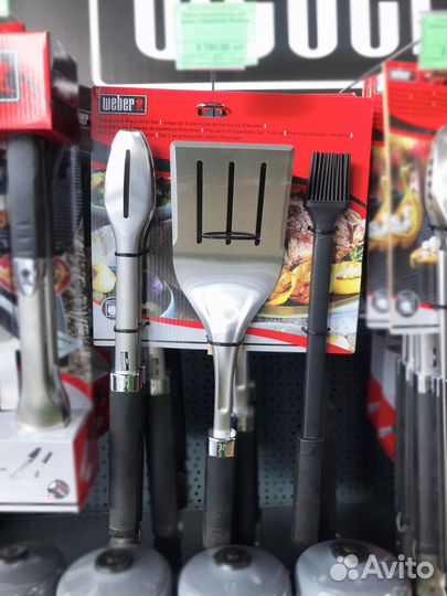 Набор щипцы, лопатка и кисть Weber