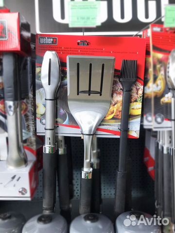 Набор щипцы, лопатка и кисть Weber