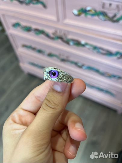 Кольцо серебряной с совой