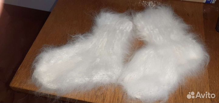 Носочки из пуха ангорского кролика и собачкиного