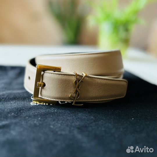 Кожаный ремень Saint Laurent Monogram