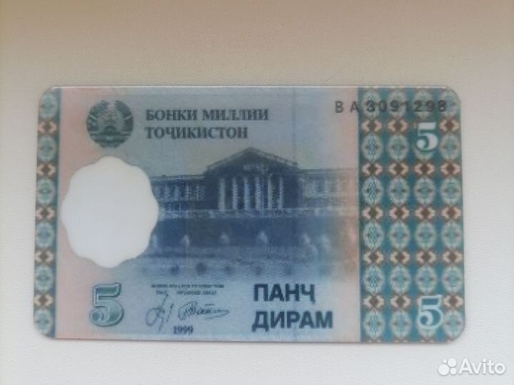 Магнитики на холодильник. Деньги Таджикистана