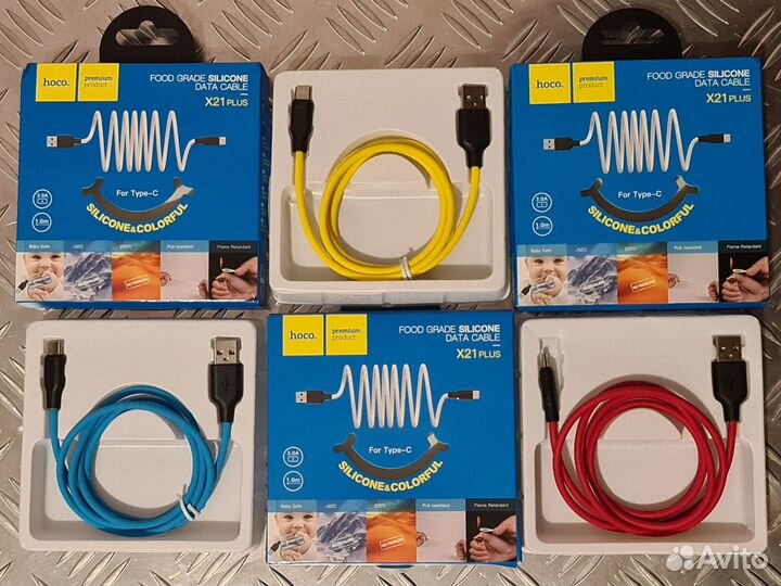 Силиконовый кабель USB Type-C Разные 1 м - 2 м